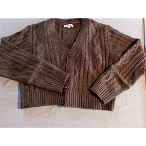 Woven heart Brown acrylic woven sweater and tank top combo size s x